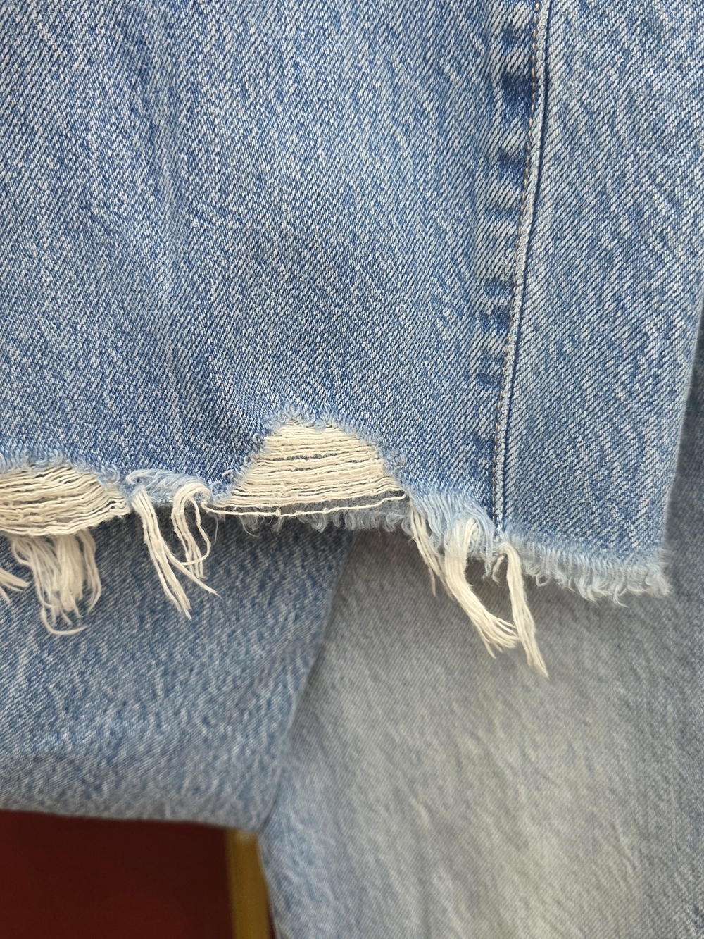 High-Rise Button Fly Fringe Distressed Hem Jeans Sz 26 - Picture 10 of 10